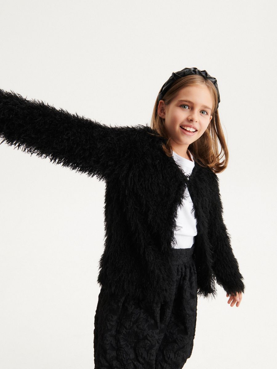 Fuzzy jersey top - black - RESERVED - 3