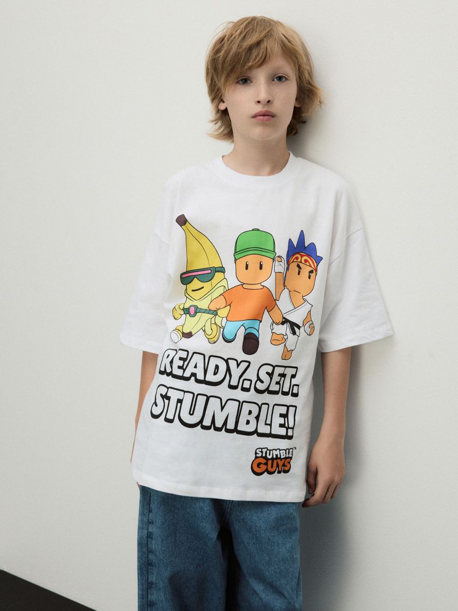 T-shirt Stumble Guys - biały - RESERVED