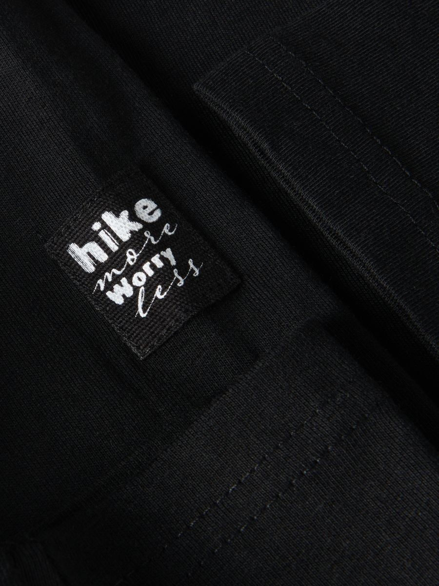 Plain long sleeve T-shirt with patch - black - RESERVED - 4
