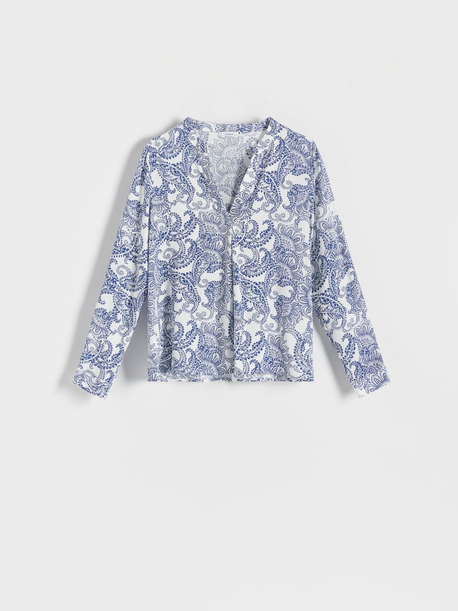 Gemusterte Bluse - blassblau - RESERVED - 2