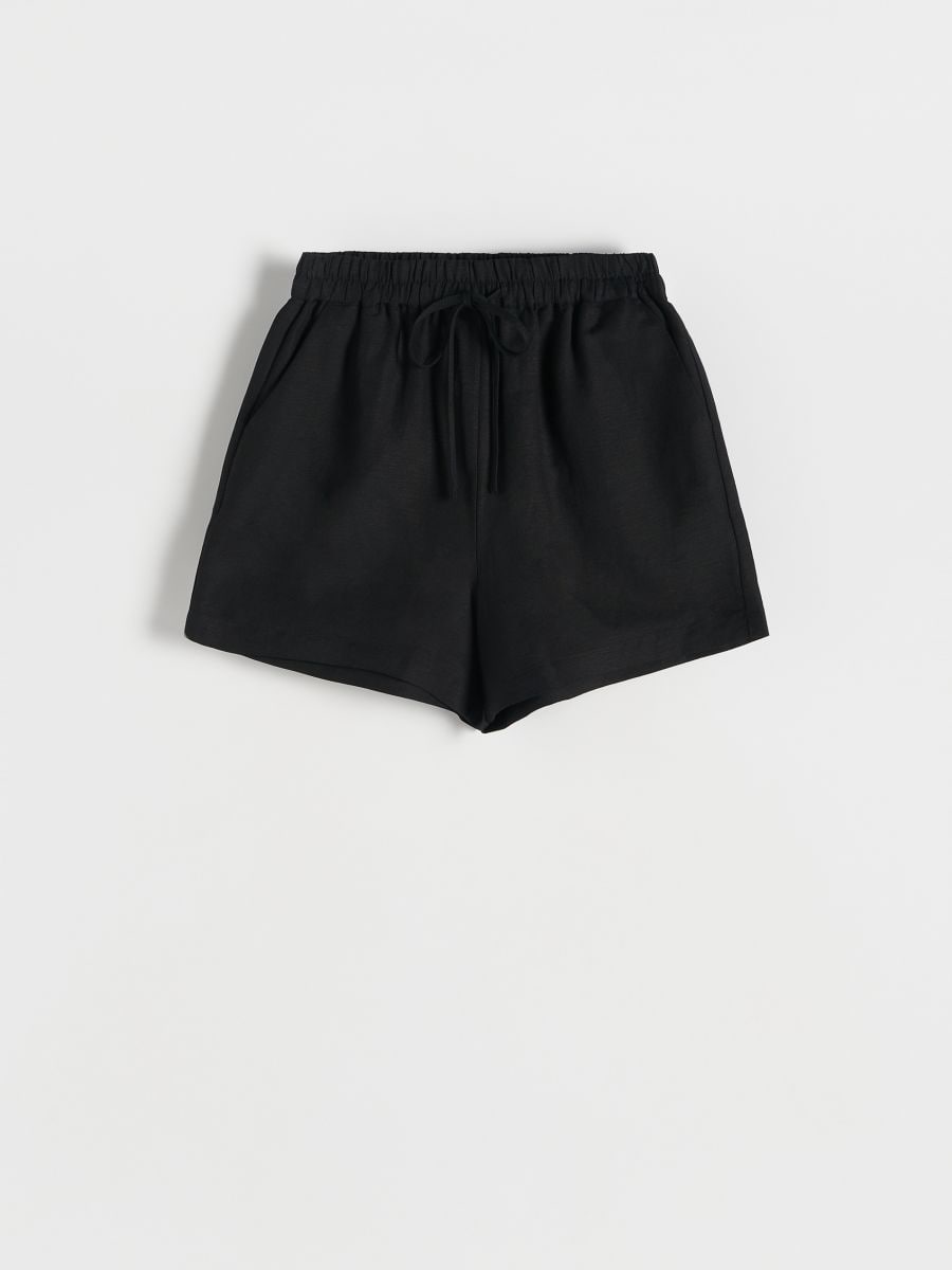 Linen blend shorts - black - RESERVED - 4