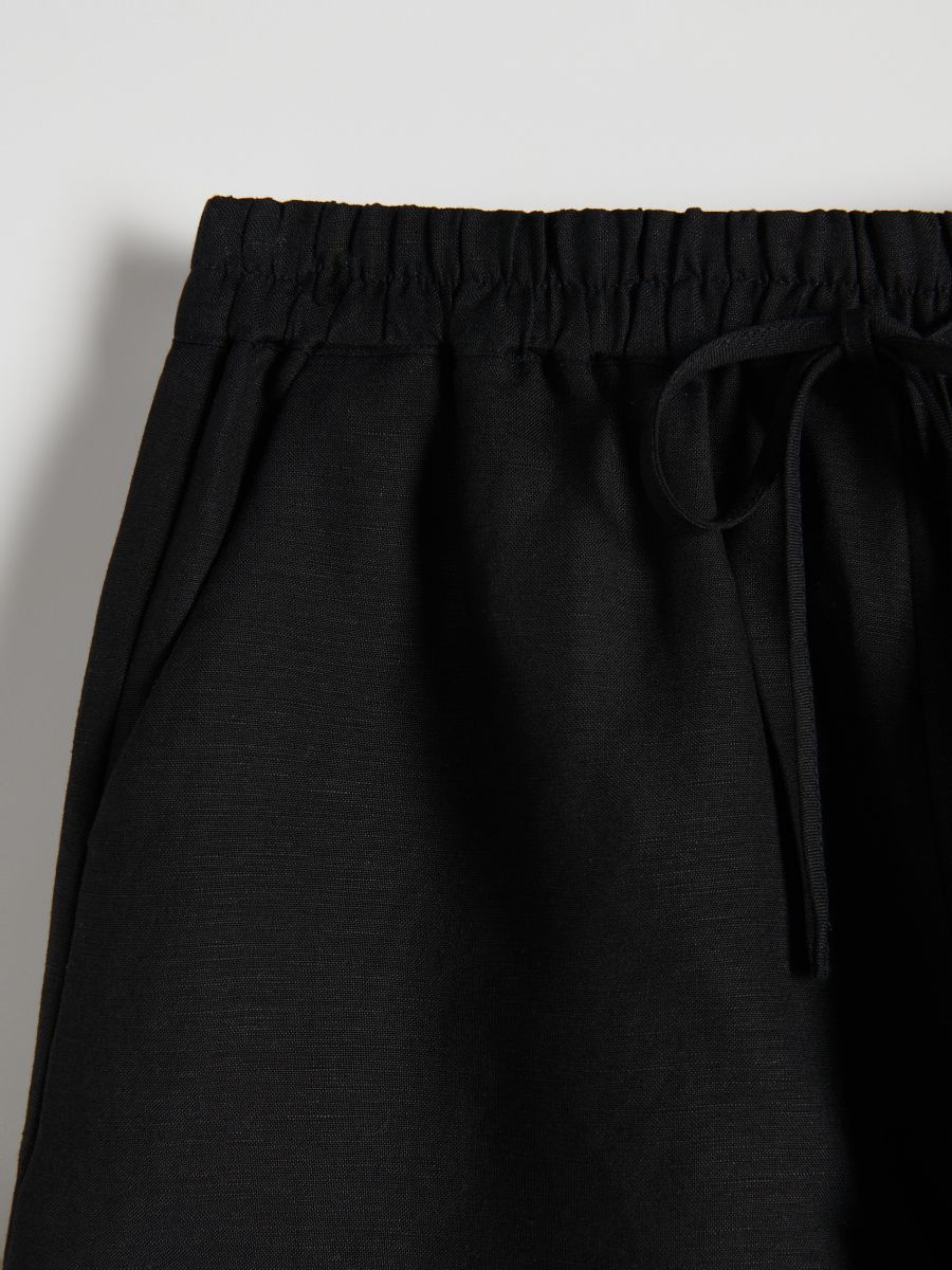 Linen blend shorts - black - RESERVED - 5