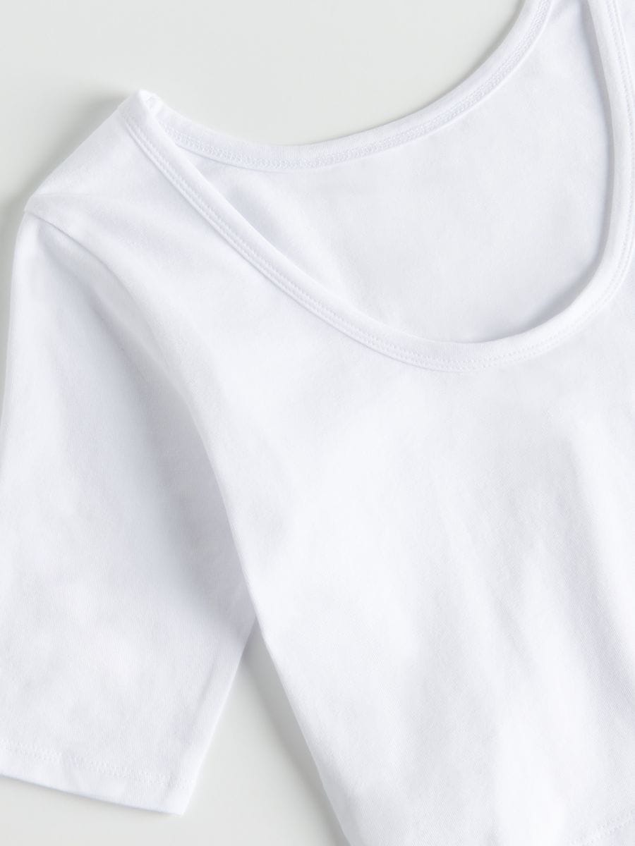 Plain crop top - white - RESERVED - 3