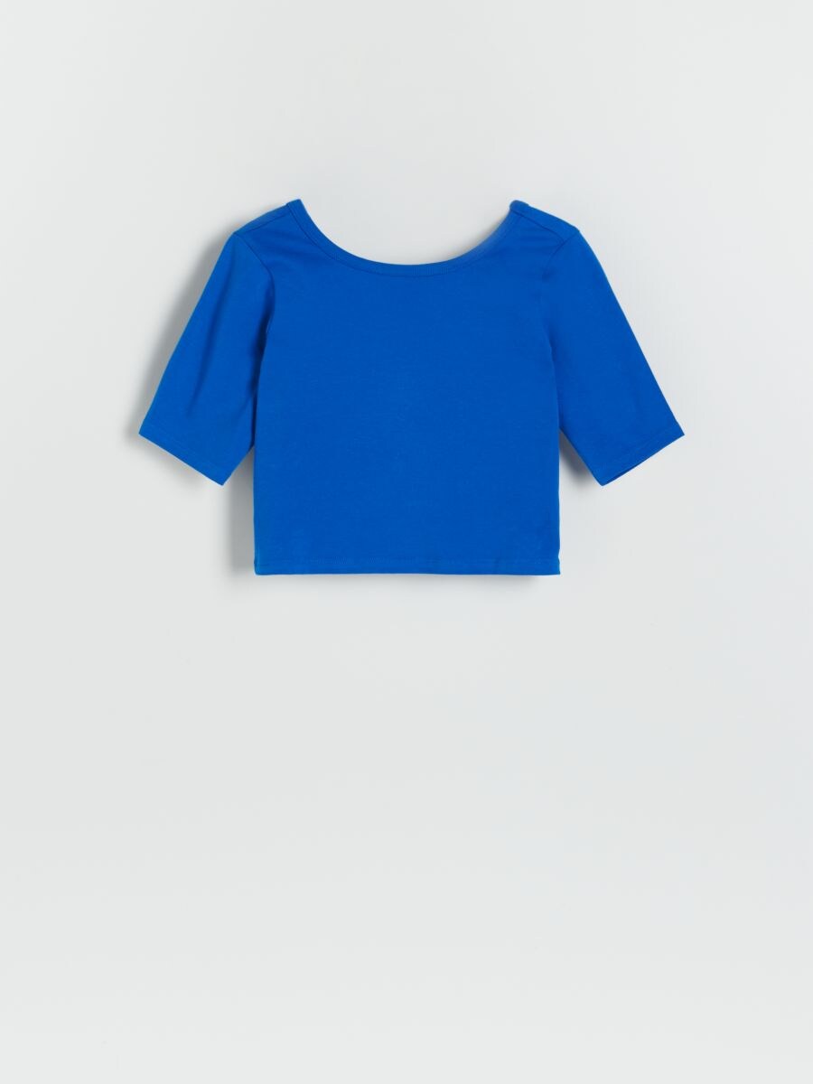 Plain crop top - navy - RESERVED - 4