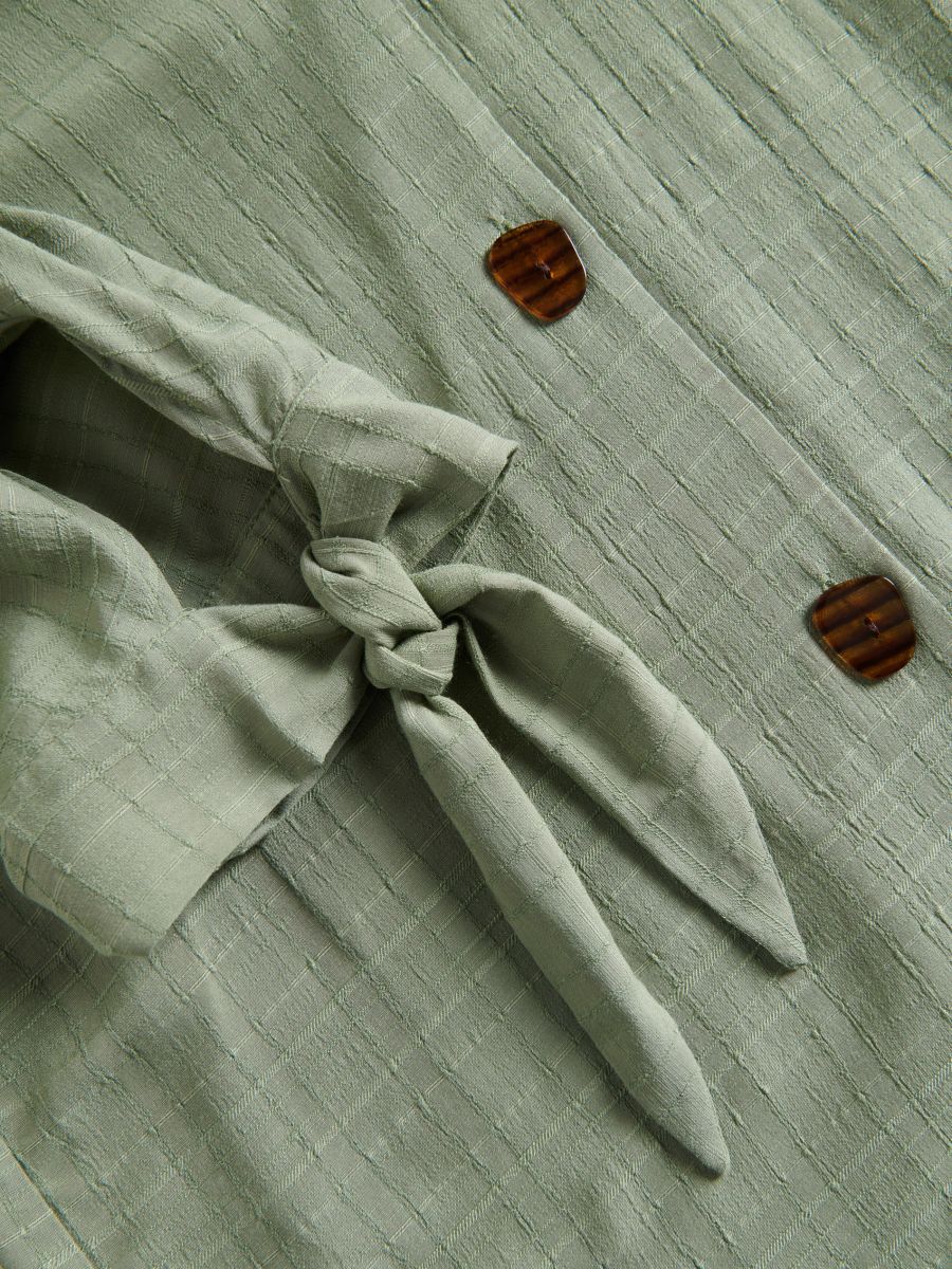 Blouse with tied sleeves - mint green - RESERVED - 4