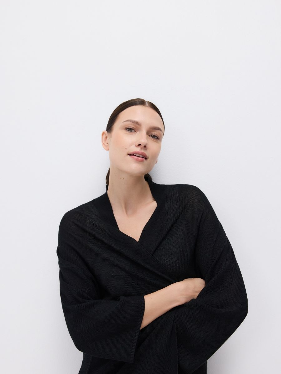 Viscose blend cardigan - black - RESERVED - 4