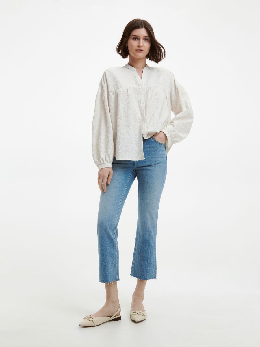 Bluse aus Viskosemischung - creme - RESERVED - 3