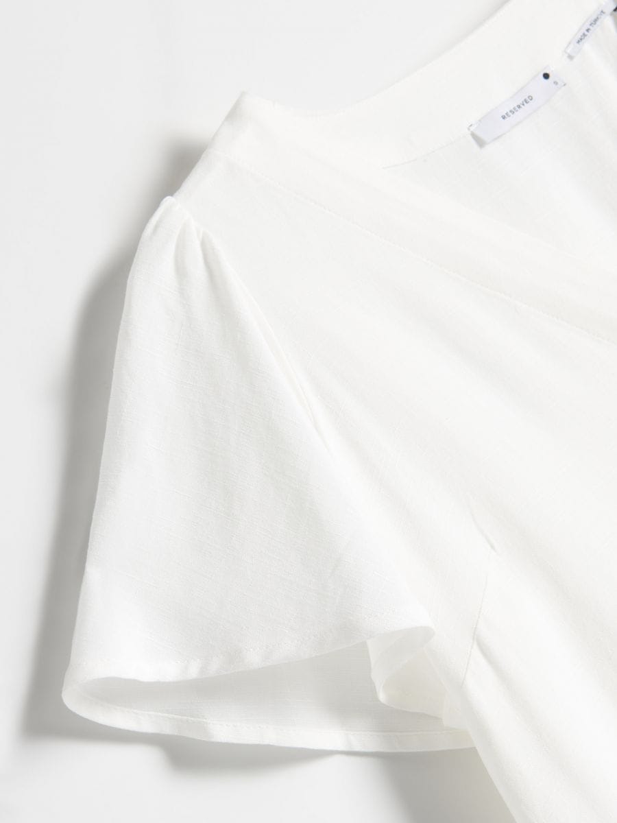 Blouse with decorative buttons - cream - RESERVED - 5