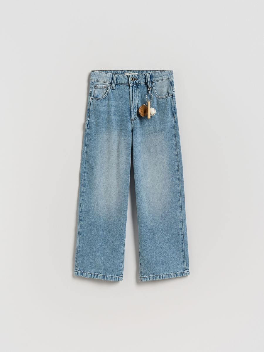 Baggyjeans med nyckelring - blå - RESERVED