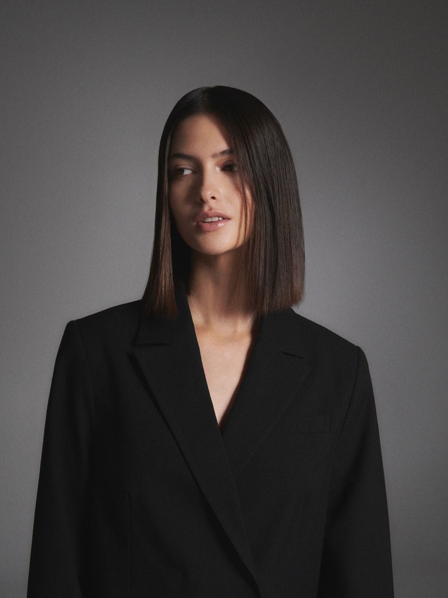 Blazer corto in misto viscosa - nero - RESERVED - 2