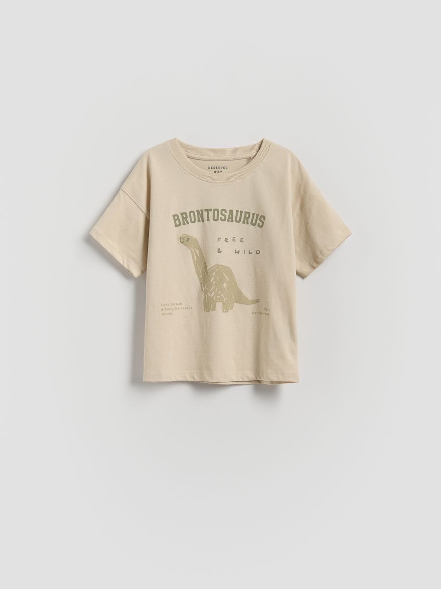 T-shirt i bomull - NUDE - RESERVED