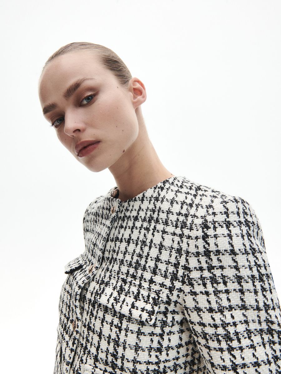 Tweed blazer - multicolor - RESERVED - 7