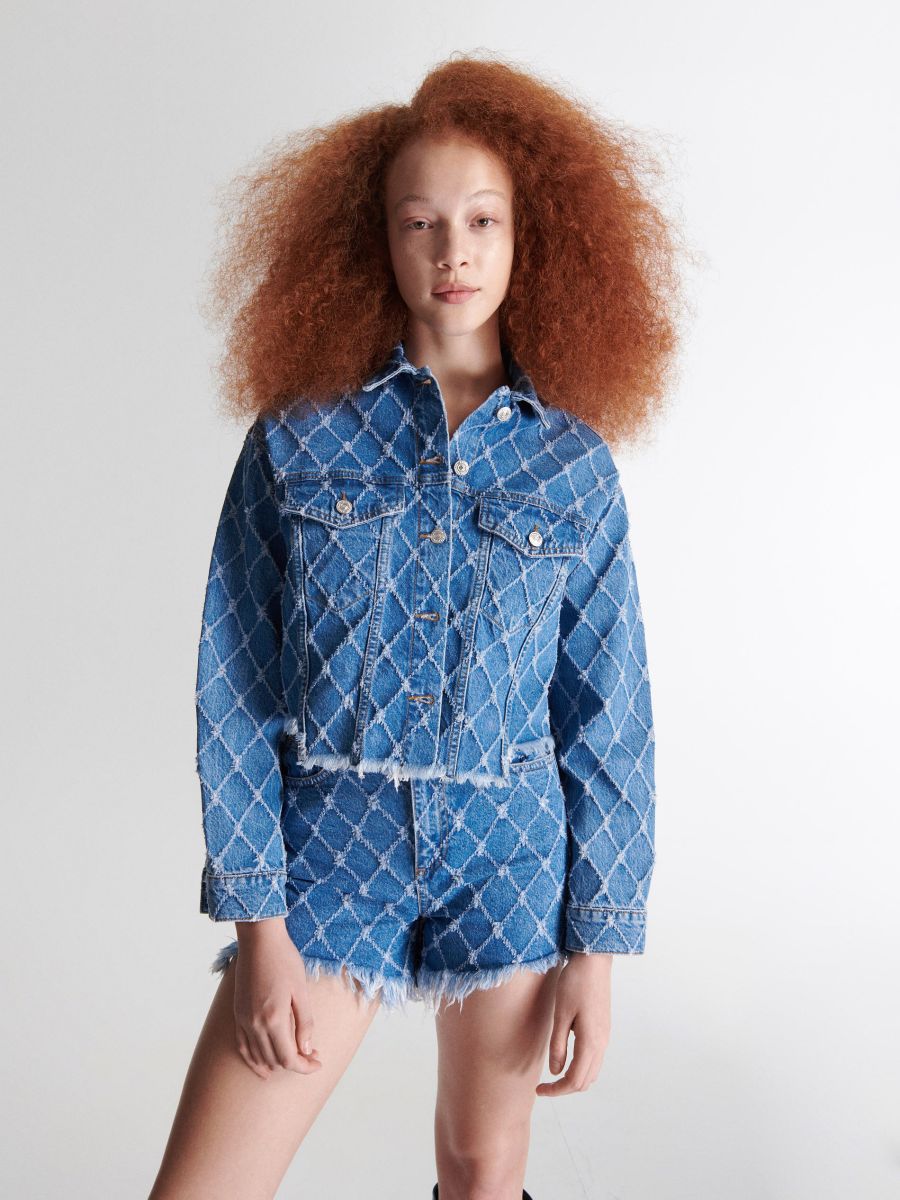 Jacket with decorative finish - blue - RESERVED - 2