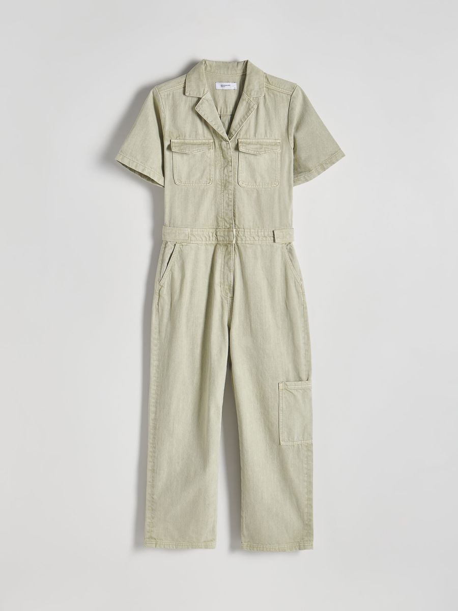Combinaison en coton avec col - Vert - RESERVED - 5