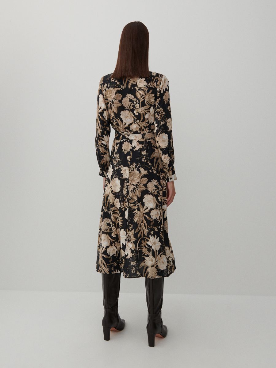 Robe en viscose à motif - Beige - RESERVED - 4