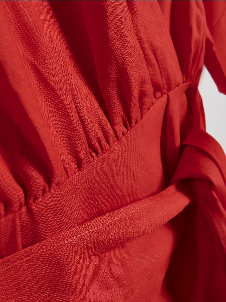Wrap front playsuit with tie detail - red - RESERVED - 6