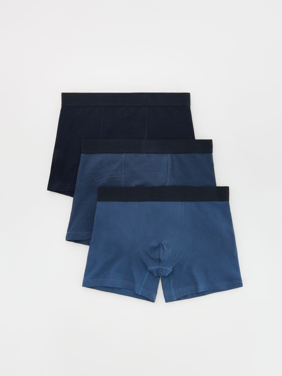 Long boksershorts – 3-pak - navyblå - RESERVED