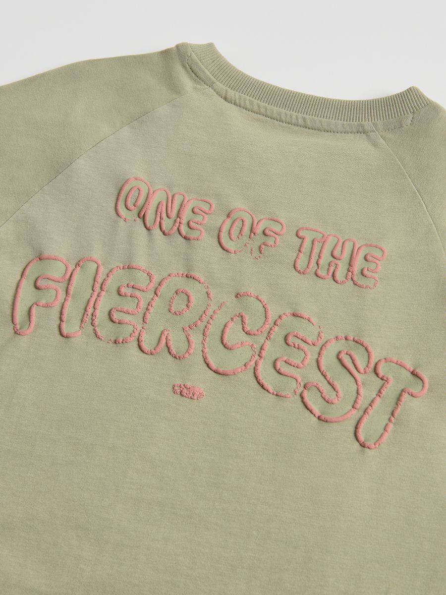 Cotton T-shirt - pale green - RESERVED