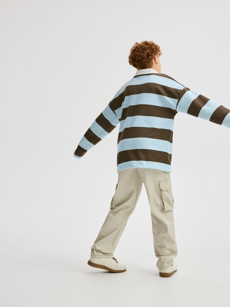 Felpa in cotone a righe - marrone - RESERVED - 3