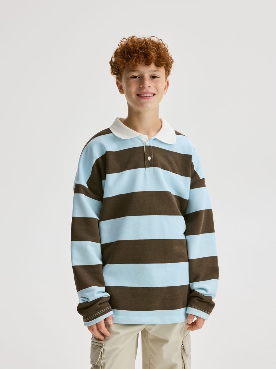 Felpa in cotone a righe - marrone - RESERVED - 4