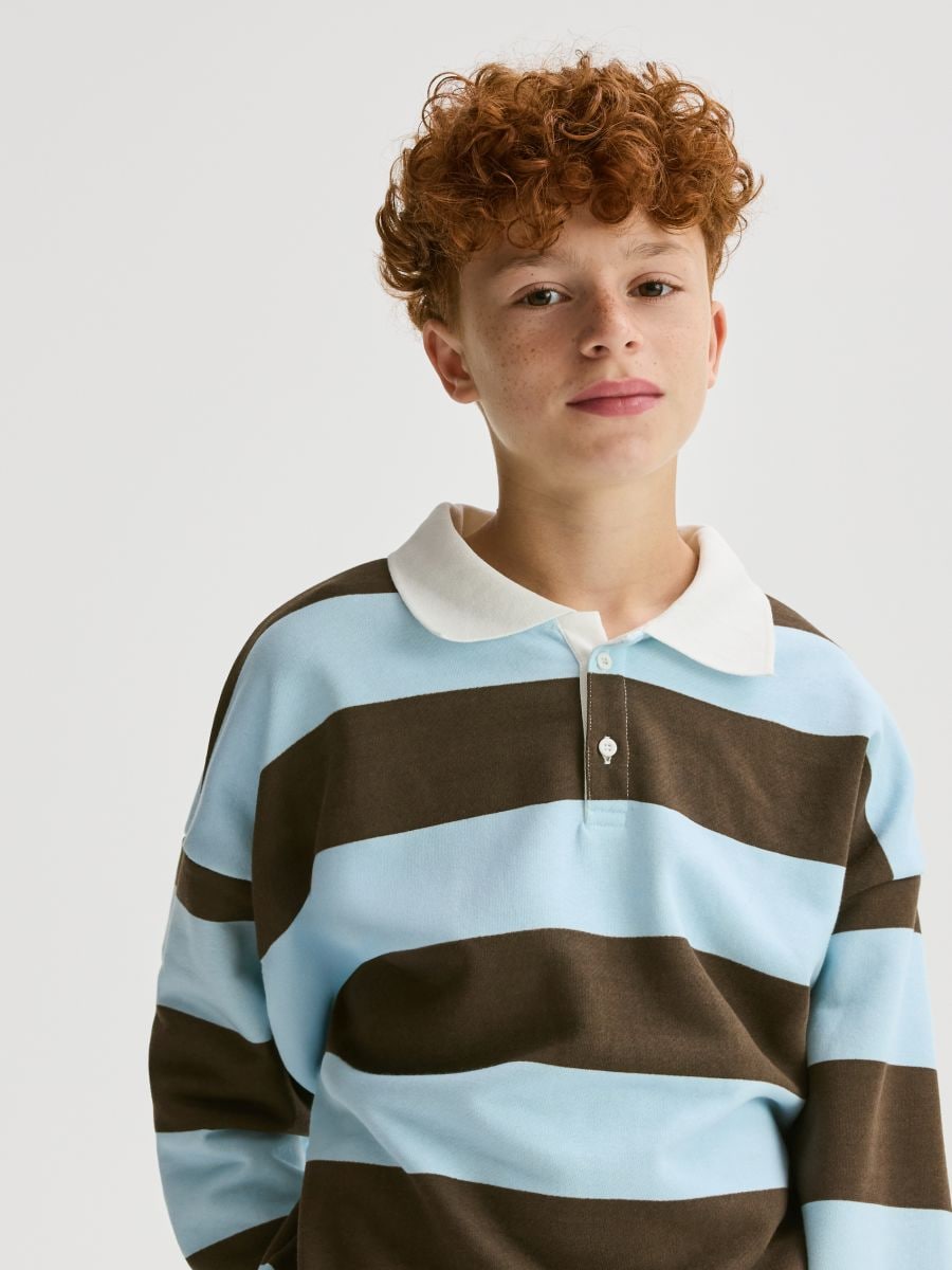 Felpa in cotone a righe - marrone - RESERVED - 5