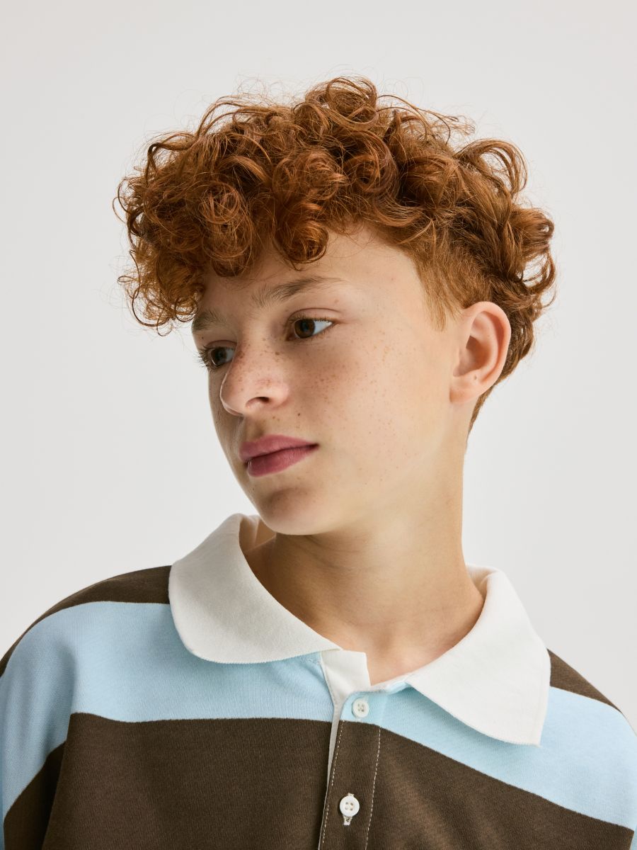 Felpa in cotone a righe - marrone - RESERVED - 6