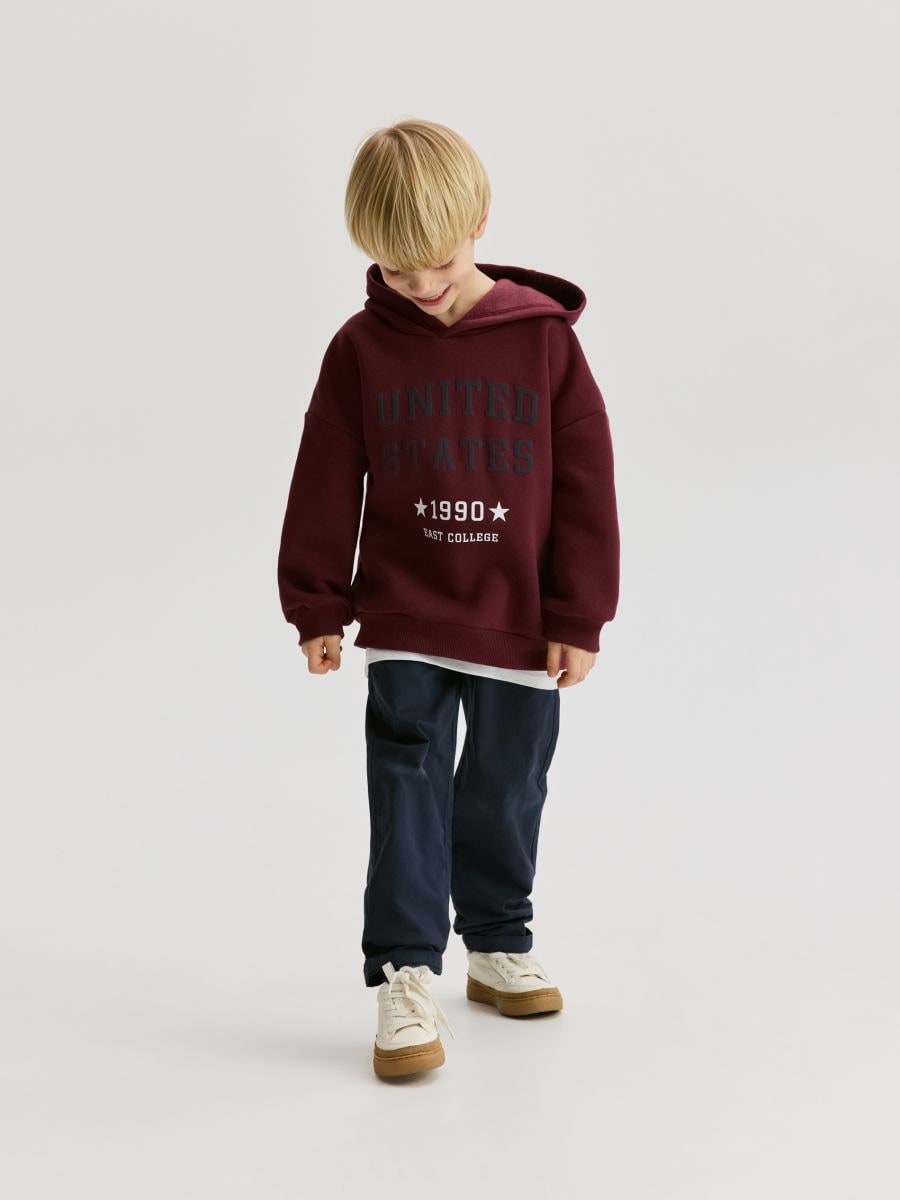 Hoodie with slogans - maroon - RESERVED - 7