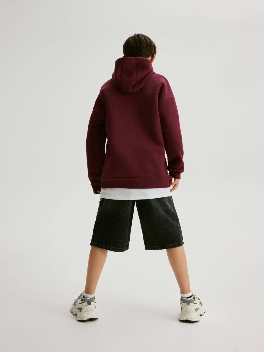 Hoodie with slogans - maroon - RESERVED - 9