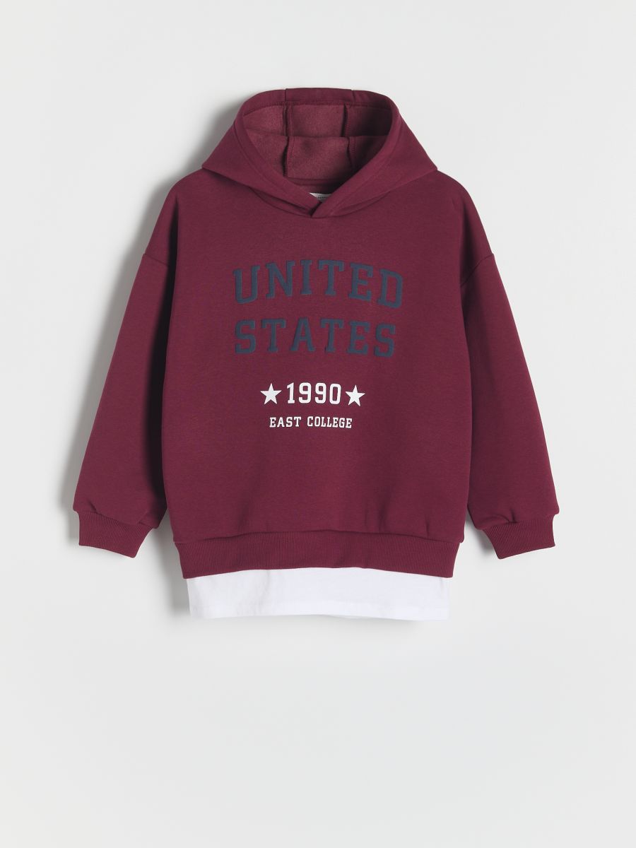 Hoodie with slogans - maroon - RESERVED - 2