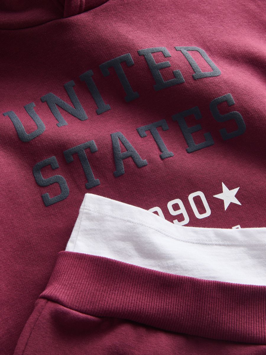 Hoodie with slogans - maroon - RESERVED - 5