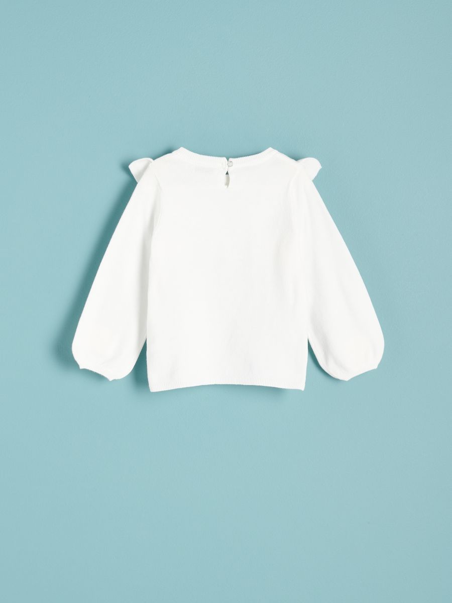 Jumper with ruffle details - cream - RESERVED - 6