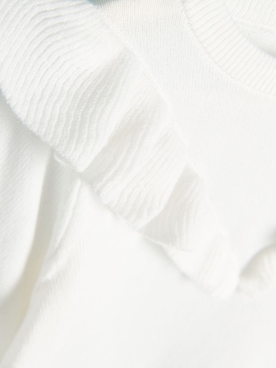 Jumper with ruffle details - cream - RESERVED - 5