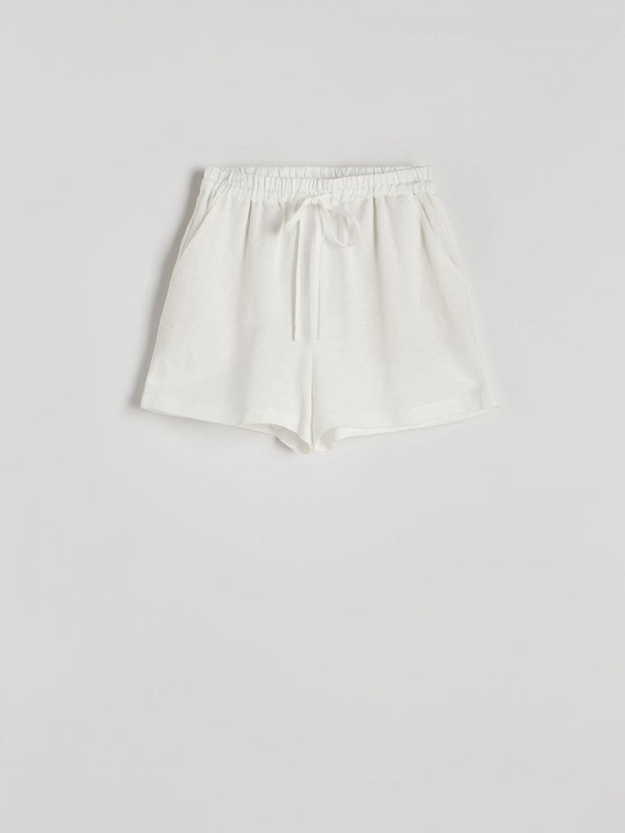Linen blend shorts - cream - RESERVED - 5