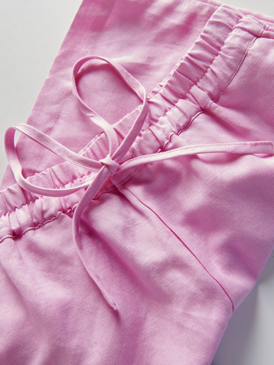 Linen blend shorts - pink - RESERVED - 4