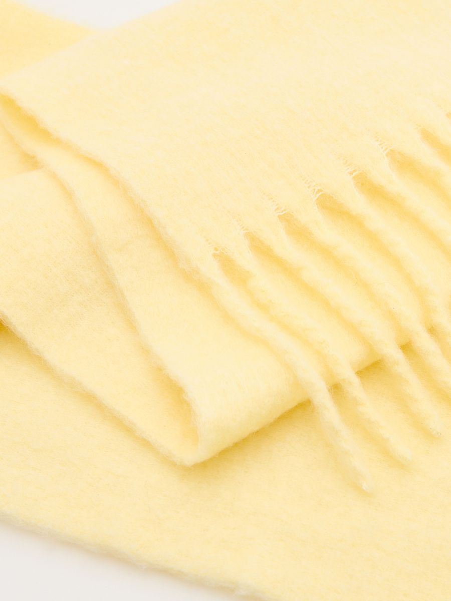 Dunet tørklæde i uldblanding - creme - RESERVED - 3