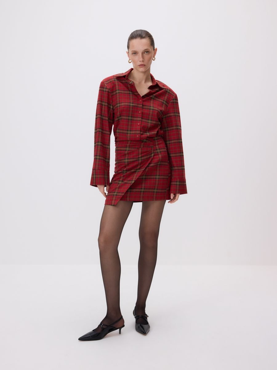 Check mini skirt - multicolor - RESERVED