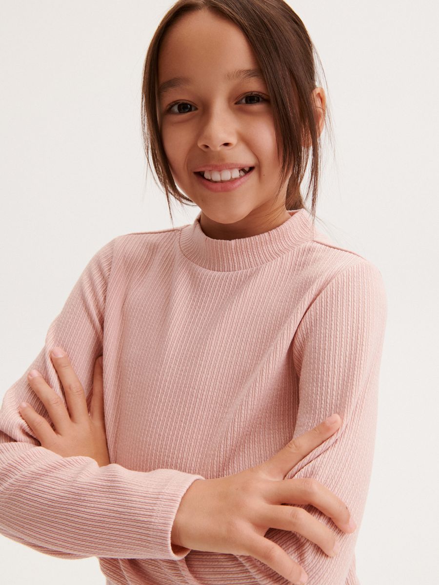 STAND COLLAR t-shirt Color dusty rose - RESERVED - 0219W-39X