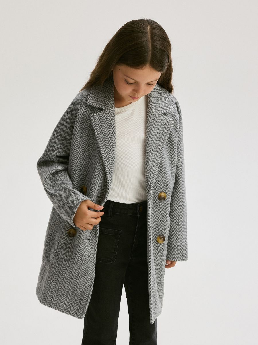 GIRLS` COAT - light grey - RESERVED