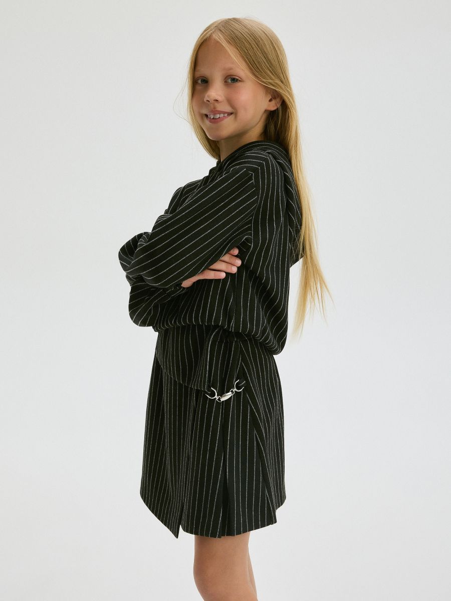 Stripe wrap skirt - black - RESERVED