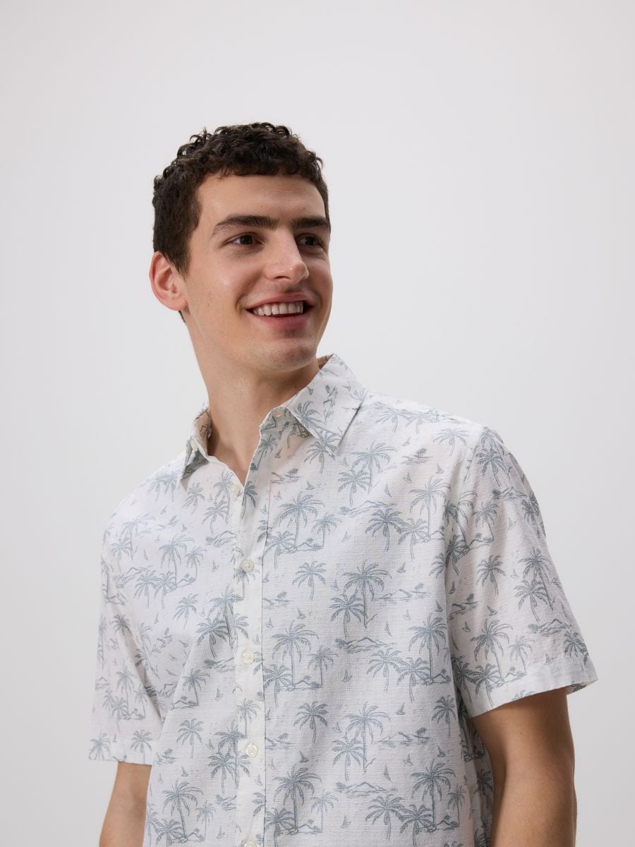 Regular fit patterned shirt - white - RESERVED - 3