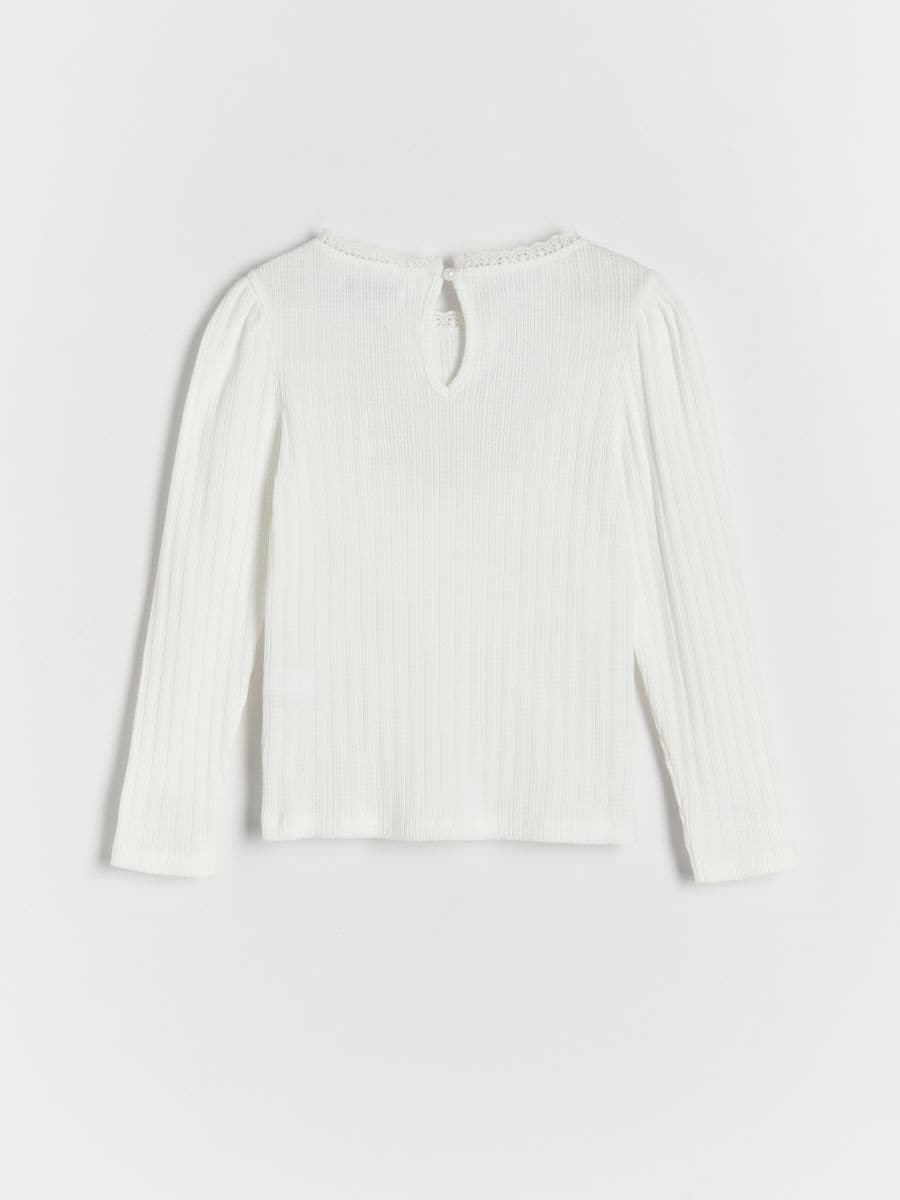 Bluse mit Spitze - creme - RESERVED - 2