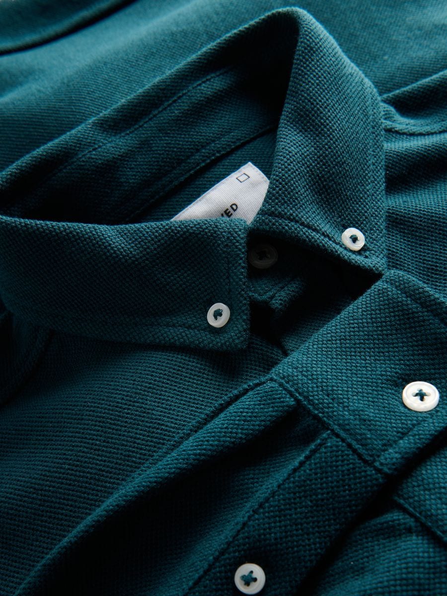 Regular fit overhemd met hoog katoengehalte - BLAUWGROEN - RESERVED - 5
