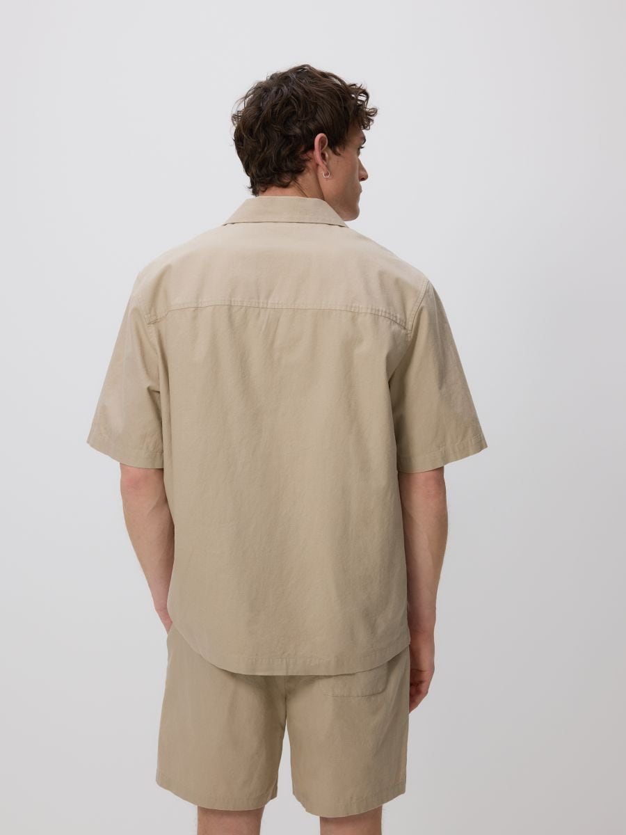 Λινό πουκάμισο regular fit - ΜΠΕΖ - RESERVED - 6