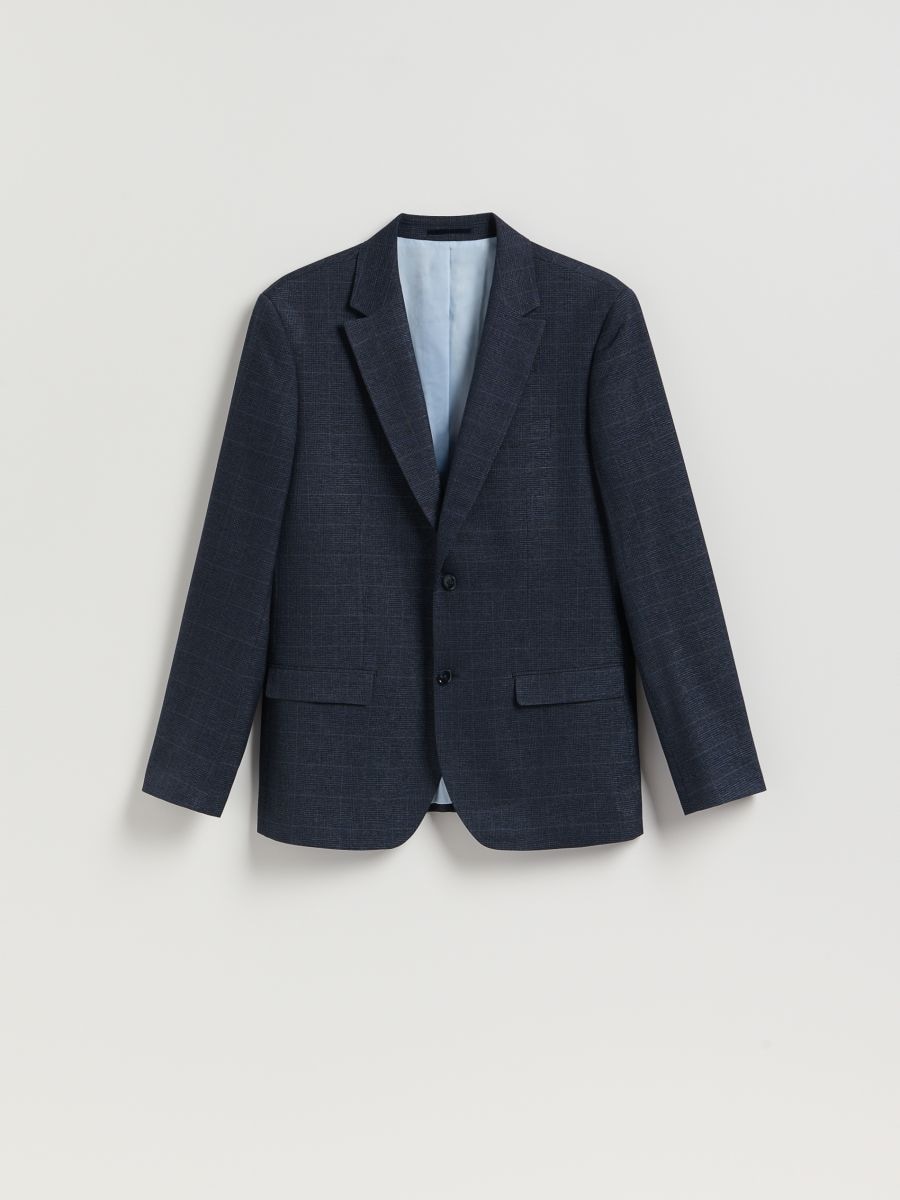 Slim fit blazer with viscose blend - navy - RESERVED
