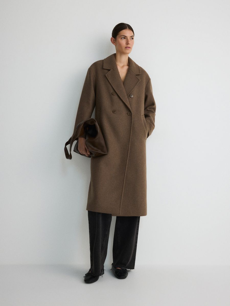 Oversized wool blend coat Color coffee RESERVED 0231P 84M