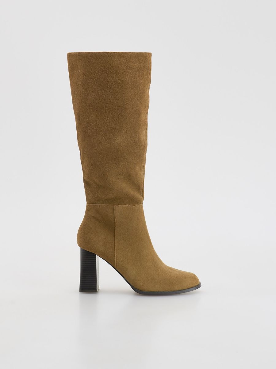 Suede high boots - beige - RESERVED