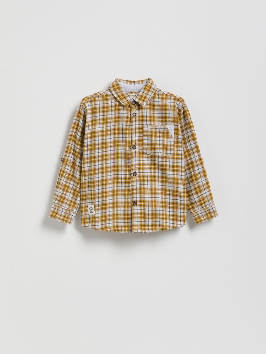 Check cotton shirt - amber - RESERVED