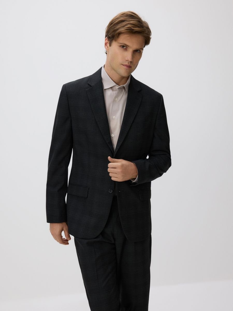 Karirani slim fit sako - crno - RESERVED