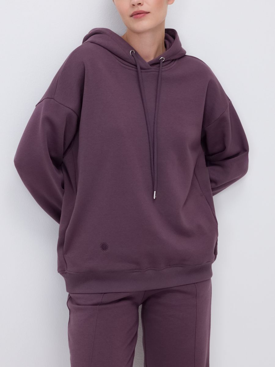 Cotton hoodie - dark violet - RESERVED