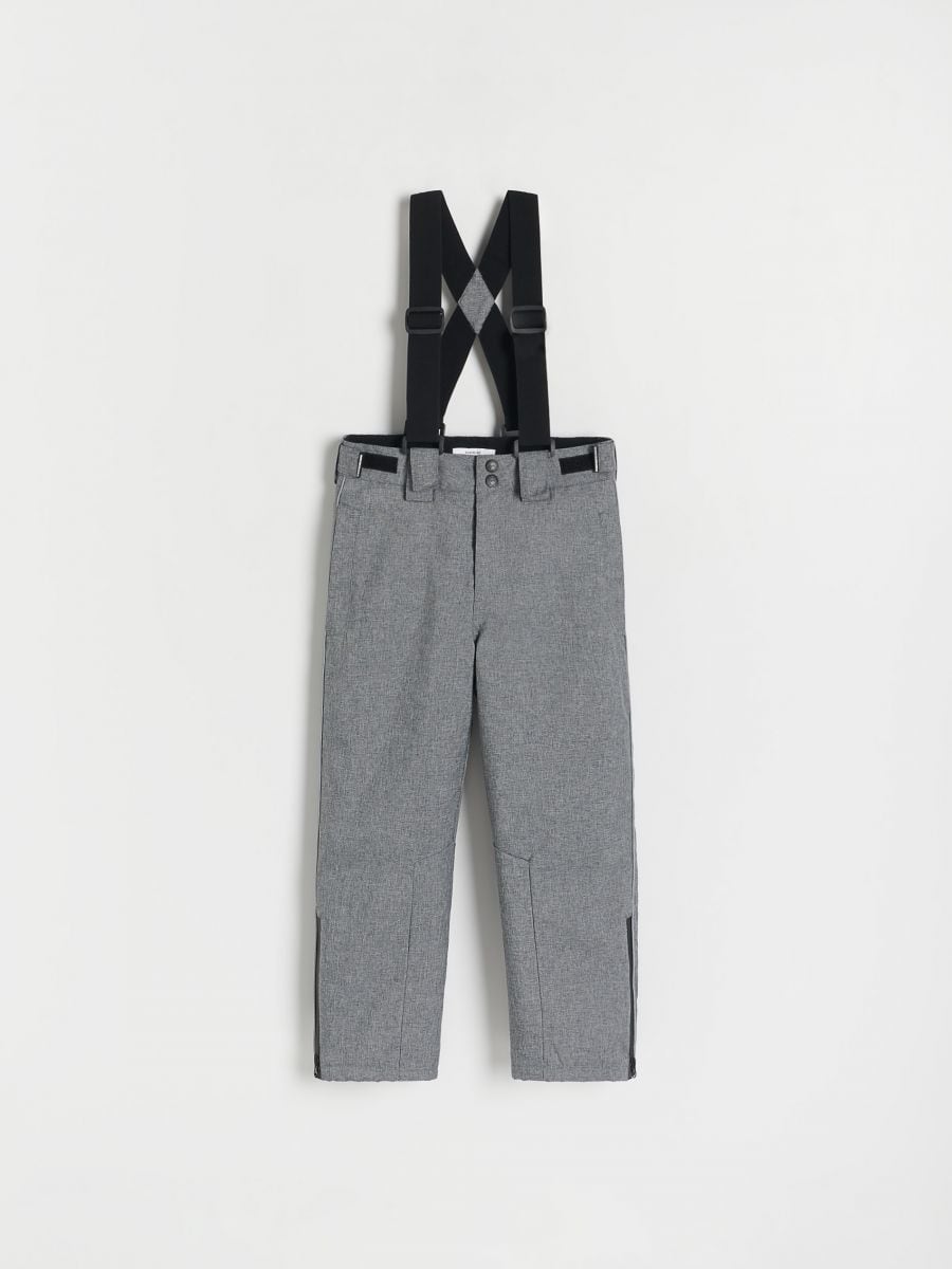 Insulated trousers with braces - dark grey - RESERVED